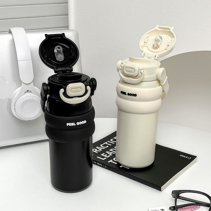 Women's Insulated Water Bottle with Ergonomic Carry Handle and Patented Leak Protection Bowlift