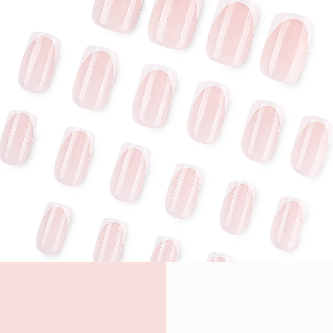 Artificial nail extensions with modern French tip Bowlift