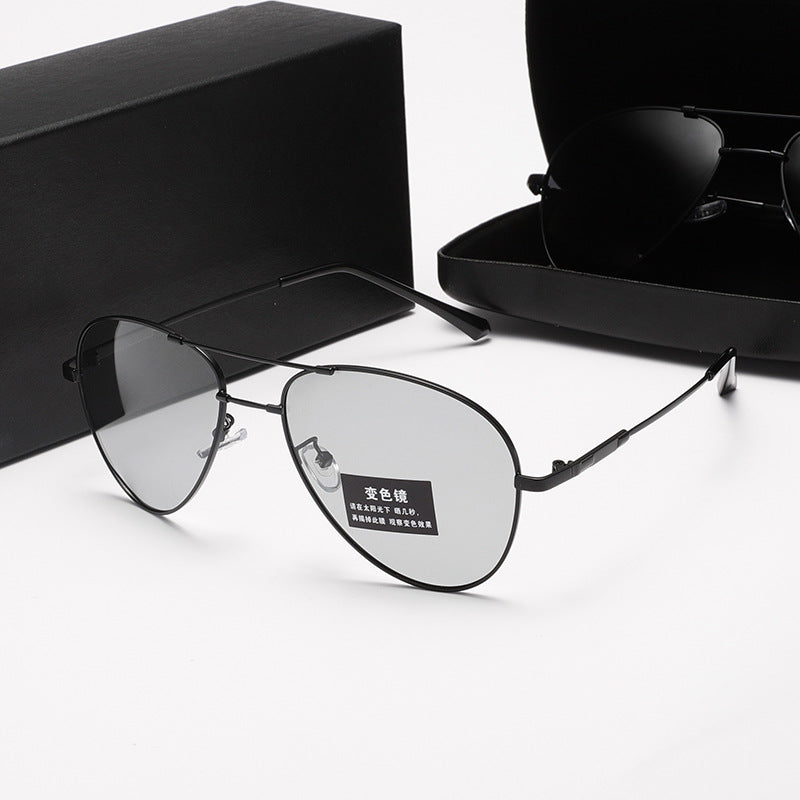 Men's polarized airplane sunglasses with ultra-light frame and UV protection Bowlift