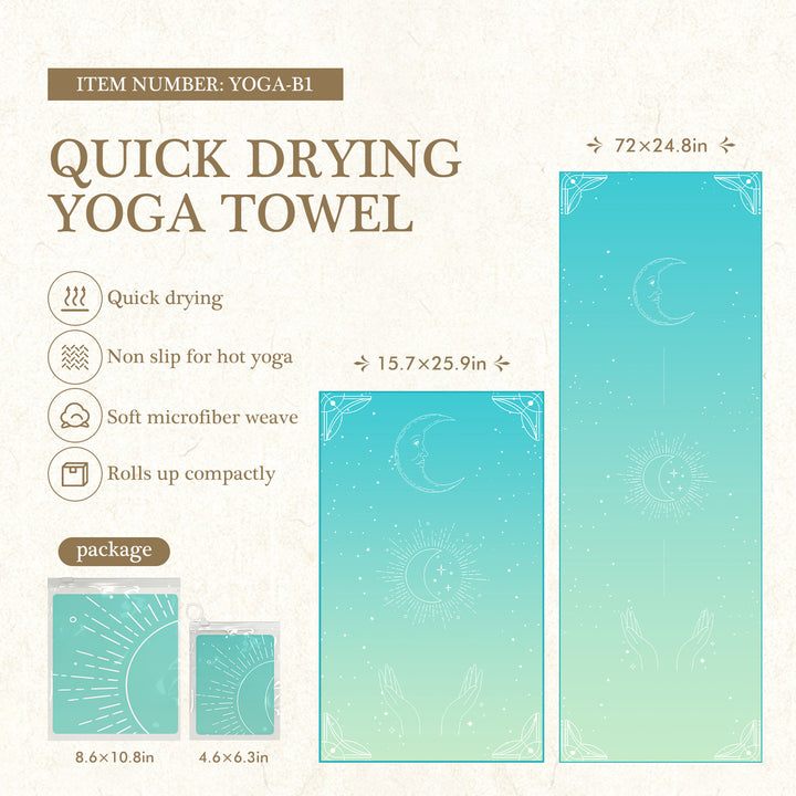 Quick-Drying Non-Slip Microfiber Yoga Towel with Mandala Grip Pattern Bowlift