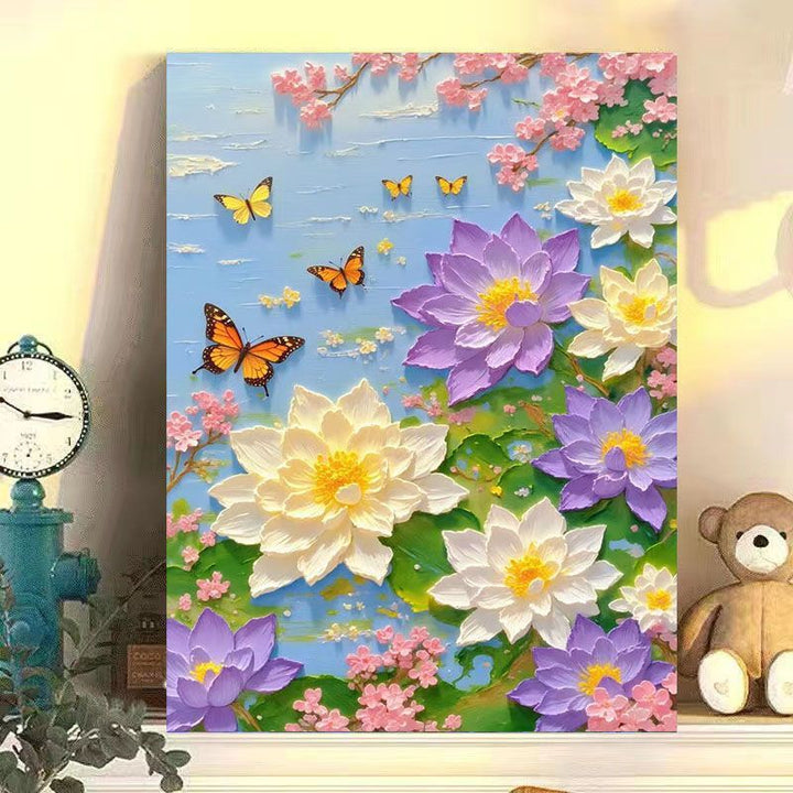Elegant Floral Lotus Canvas Art Bowlift