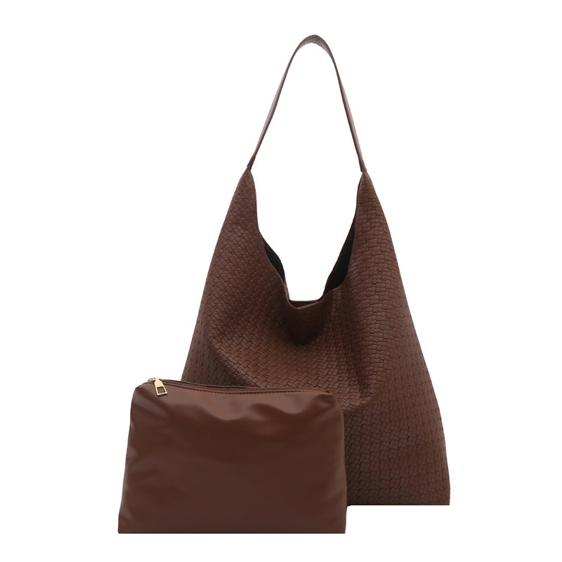 WoTextured Fabric Slouchy Tote Bag Bowlift