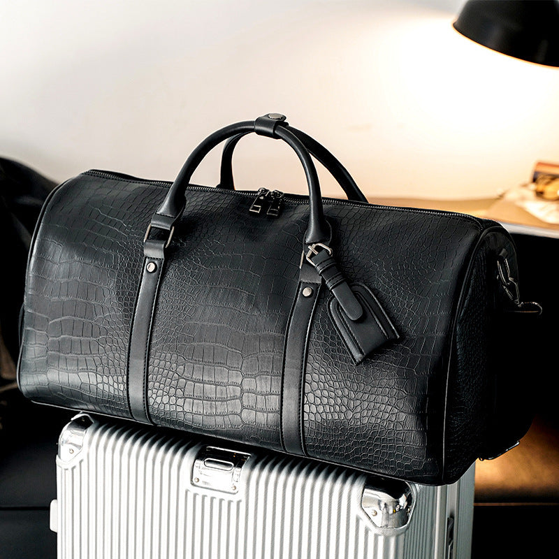 Elegant Travel Bag in Luxurious Crocodile Look Bowlift