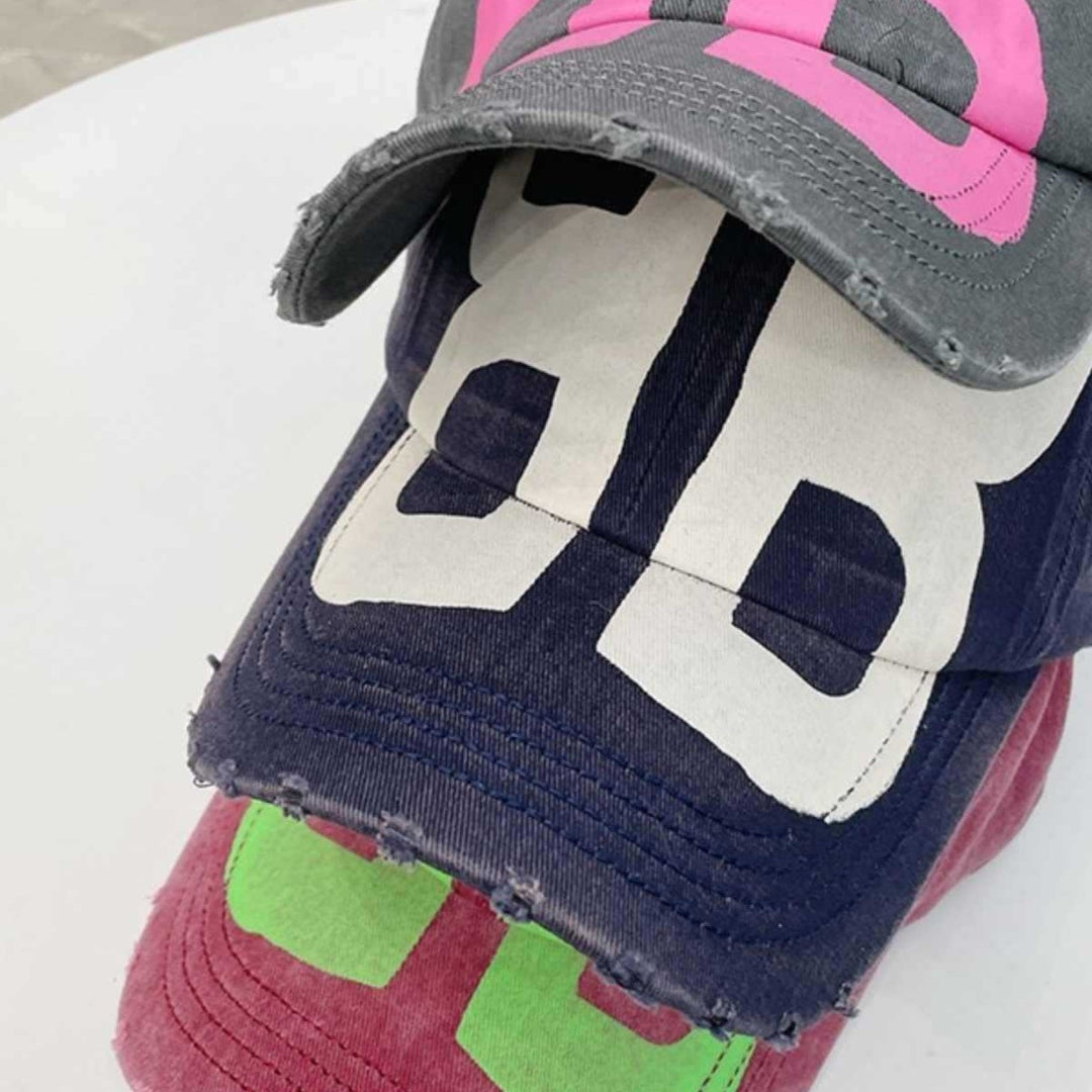 Unisex Distressed Vintage-Inspired Baseball Cap Bowlift