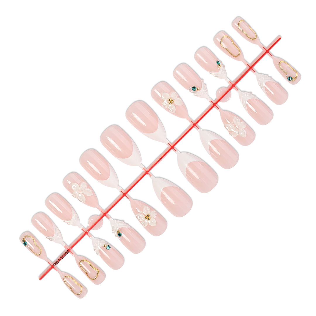 Elegant Decorative Press-On Nail Set Bowlift 1788495787