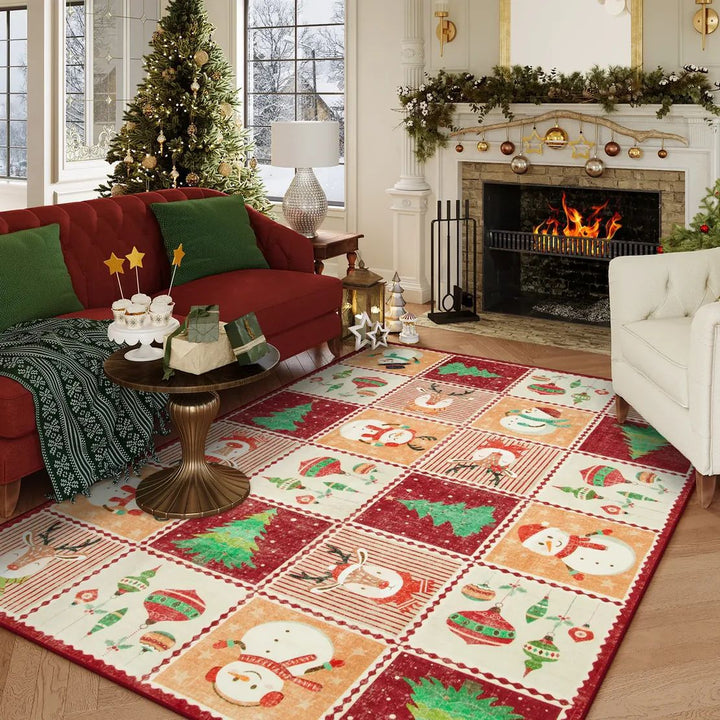 BowLift | Christmas Rug - Crystal Velvet Living Room Bedroom Non-Slip And Stain-Resistant Rug