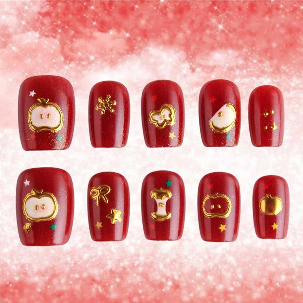 Festive Themed Press-On Nail Art Set Bowlift 1787542947