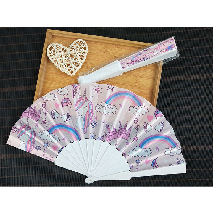 Women folding hand fan with shimmering scale pattern Bowlift