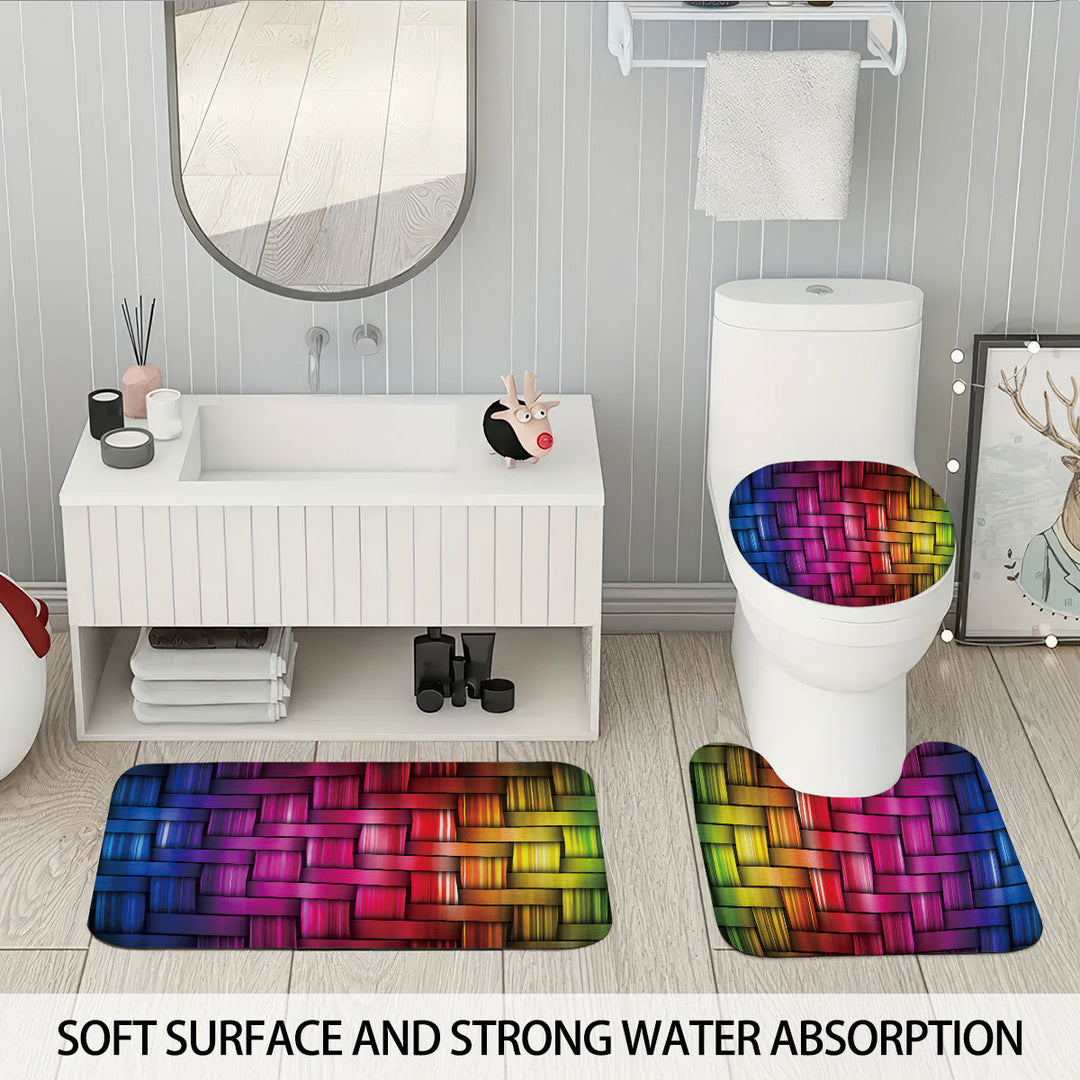 Digital Cube Pattern Bathroom Set Bowlift