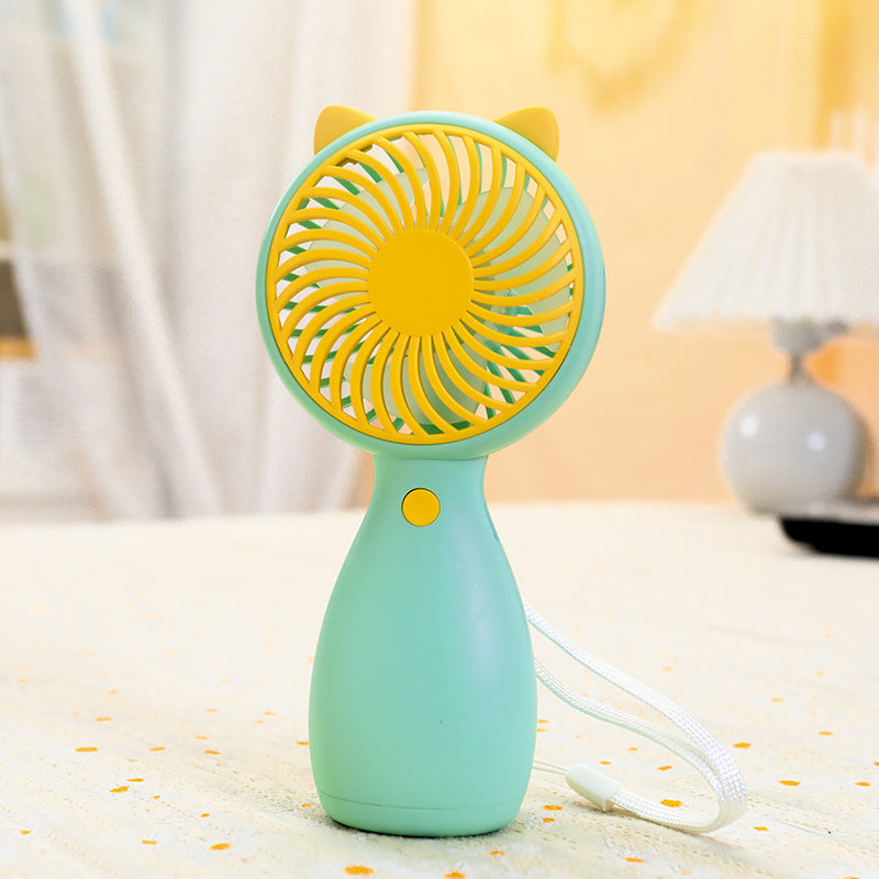 Women's Portable Mini Fan with Animal Ears and USB Charging Function Bowlift