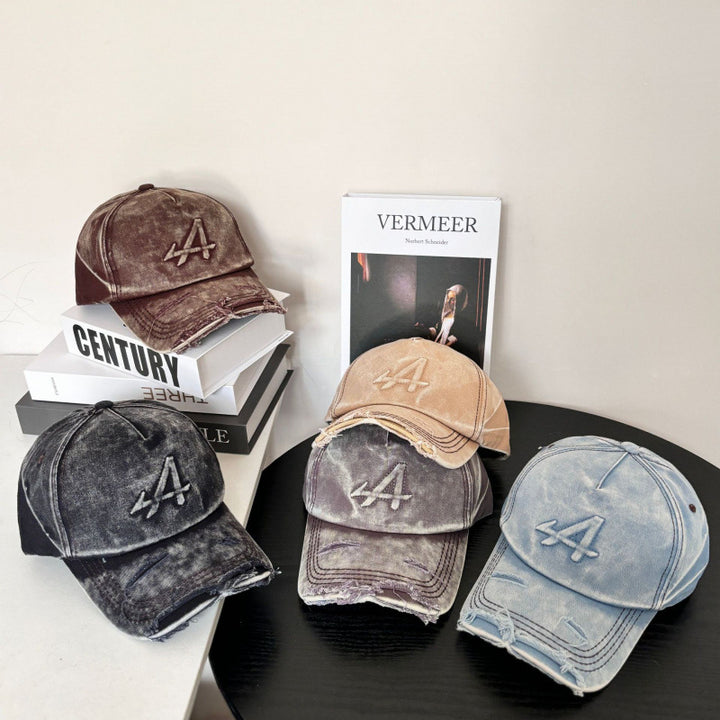 Women's Distressed Vintage Style Baseball Cap Bowlift