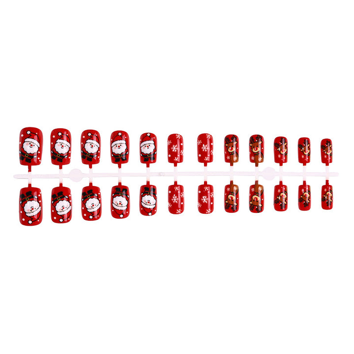 Festive Holiday Themed Press-On Nail Art Set Bowlift