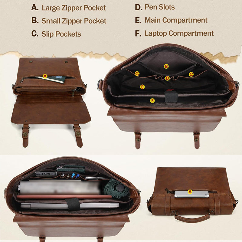 Briefcase Made of High-Quality Leather Bowlift