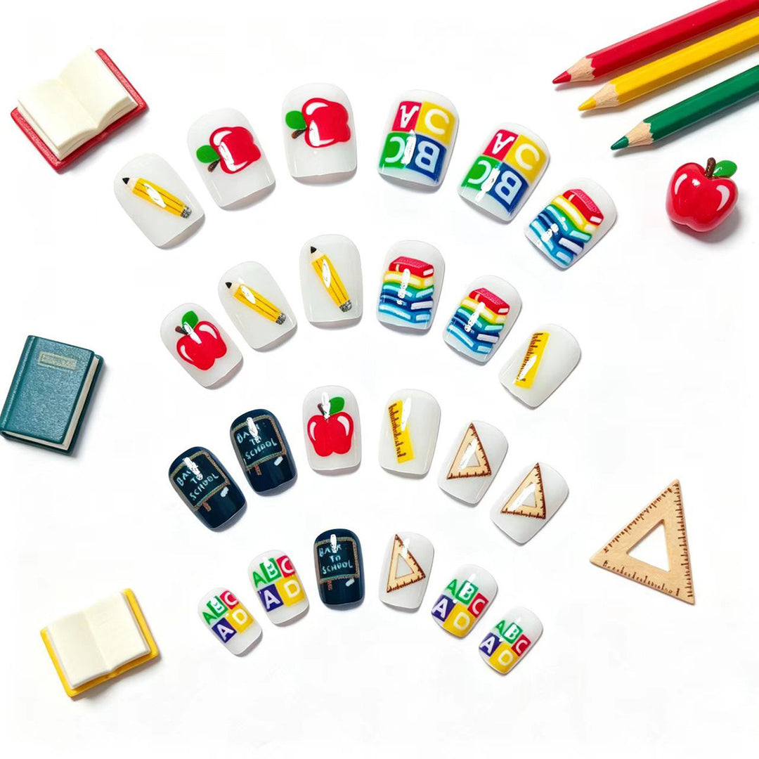 Creative School Motif Art Nails Bowlift