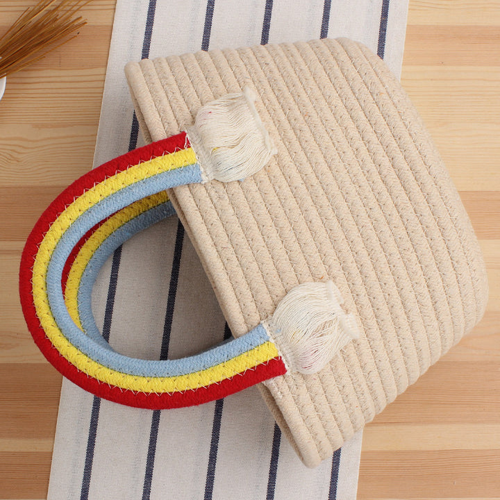 Cheerful straw bag with colorful handles Bowlift