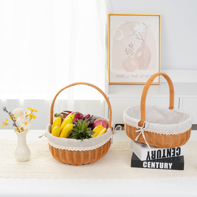 Decorative Round Woven Basket Bowlift