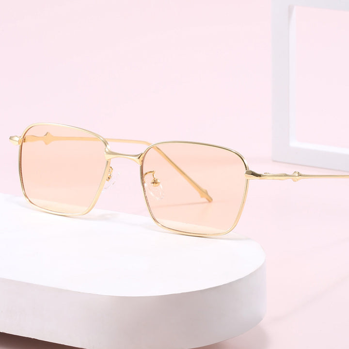 Women elegant square sunglasses with high-quality metal frame Bowlift