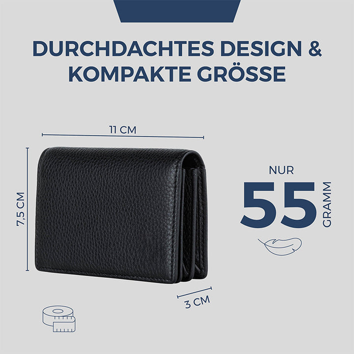 Sleek Textured Leather Wallet Bowlift