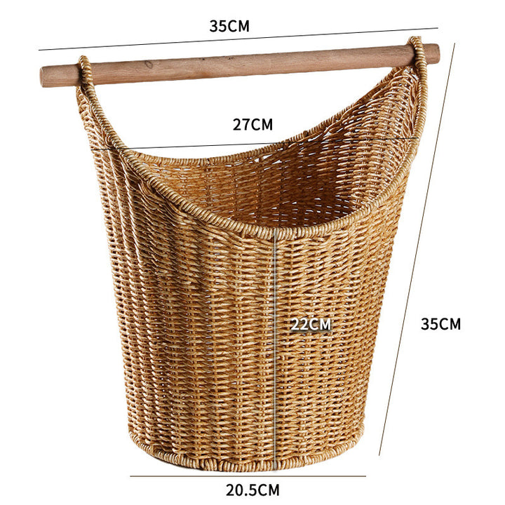 Ladies Natural Basket with Wooden Handle Bowlift