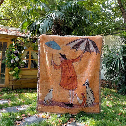 Artistic Zodiac-Themed Woven Blanket