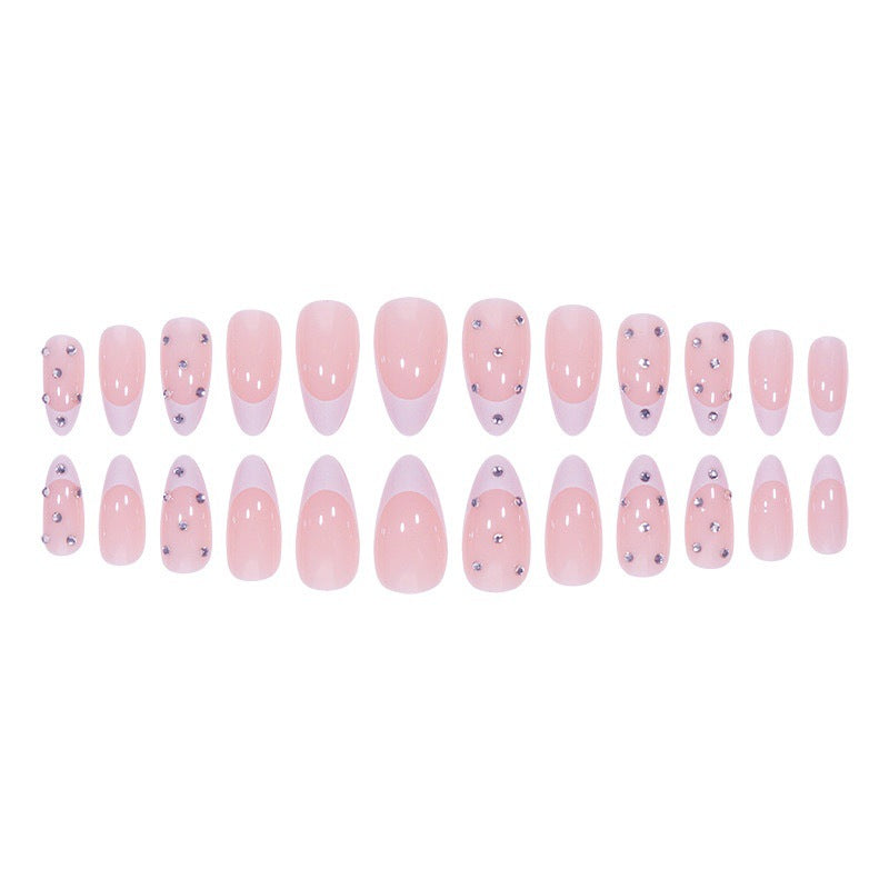 Elegant Artificial Nail Tips in Glamorous French Design Bowlift