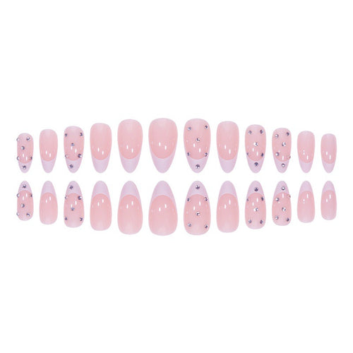 Elegant Artificial Nail Tips in Glamorous French Design Bowlift