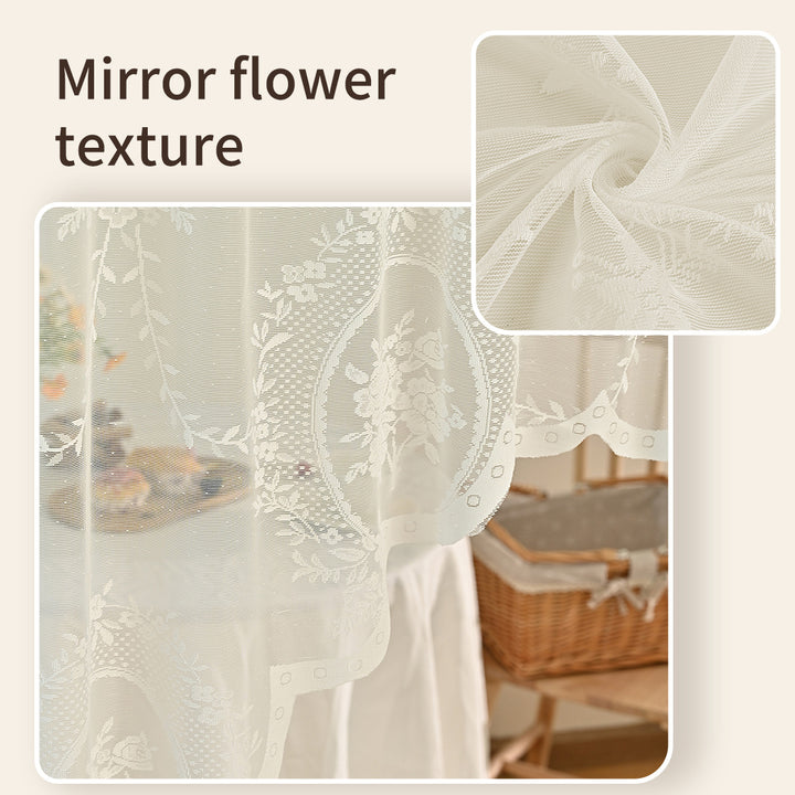 Floral Lace Window Curtain