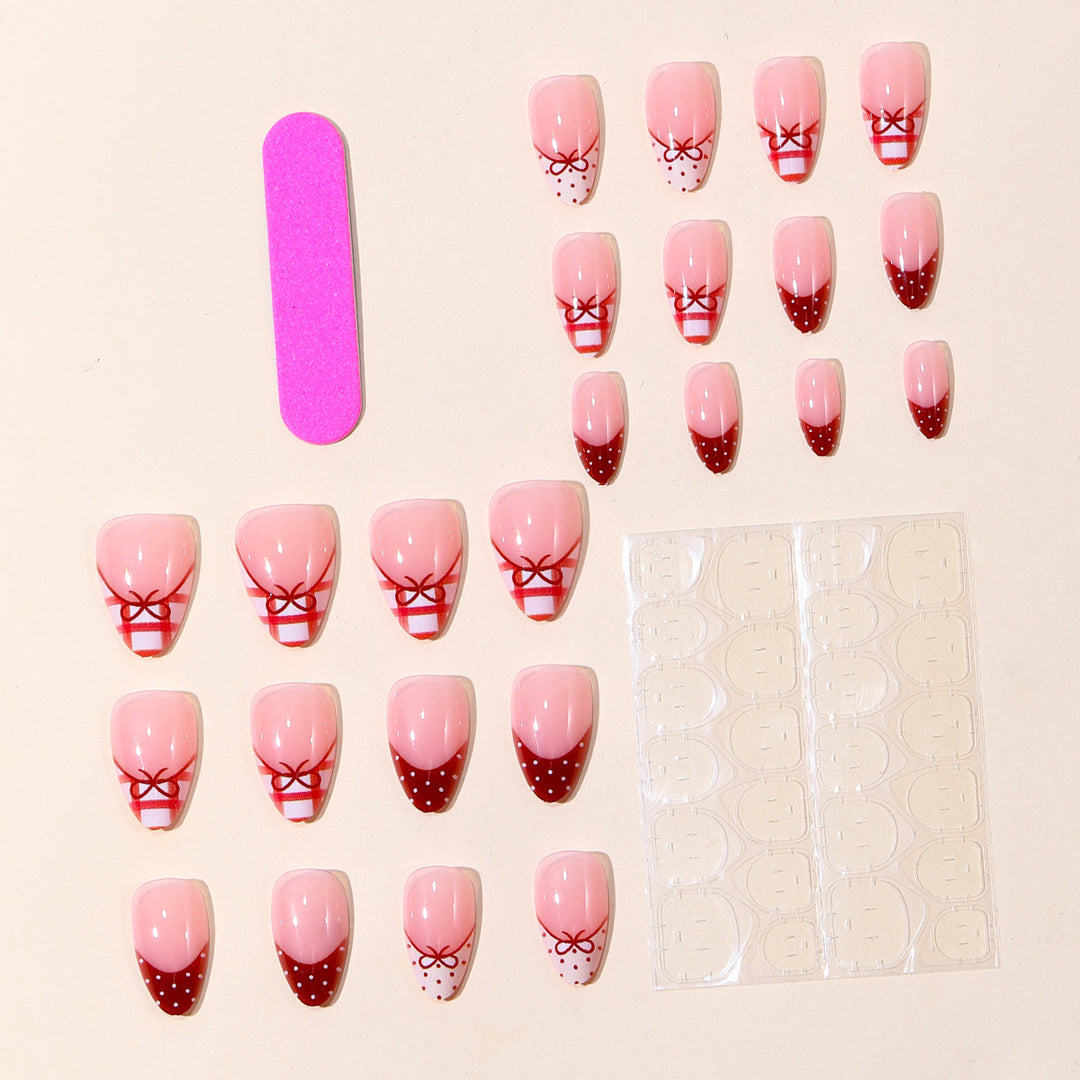 Elegant Designer French Tip Nail Art Extensions Bowlift