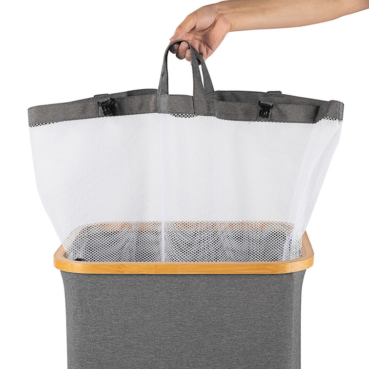 High-quality laundry basket with bamboo lid Bowlift