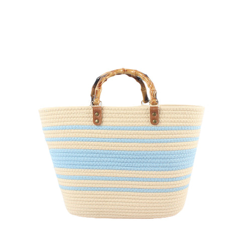 Stylish beach bag with bamboo handles Bowlift