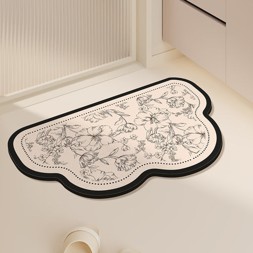 Floral Design Indoor Mat Bowlift