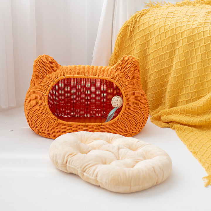 Rattan Cat Cave Bowlift
