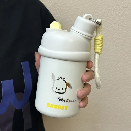 Women's insulated drinking bottle with innovative closure system and cute animal design Bowlift