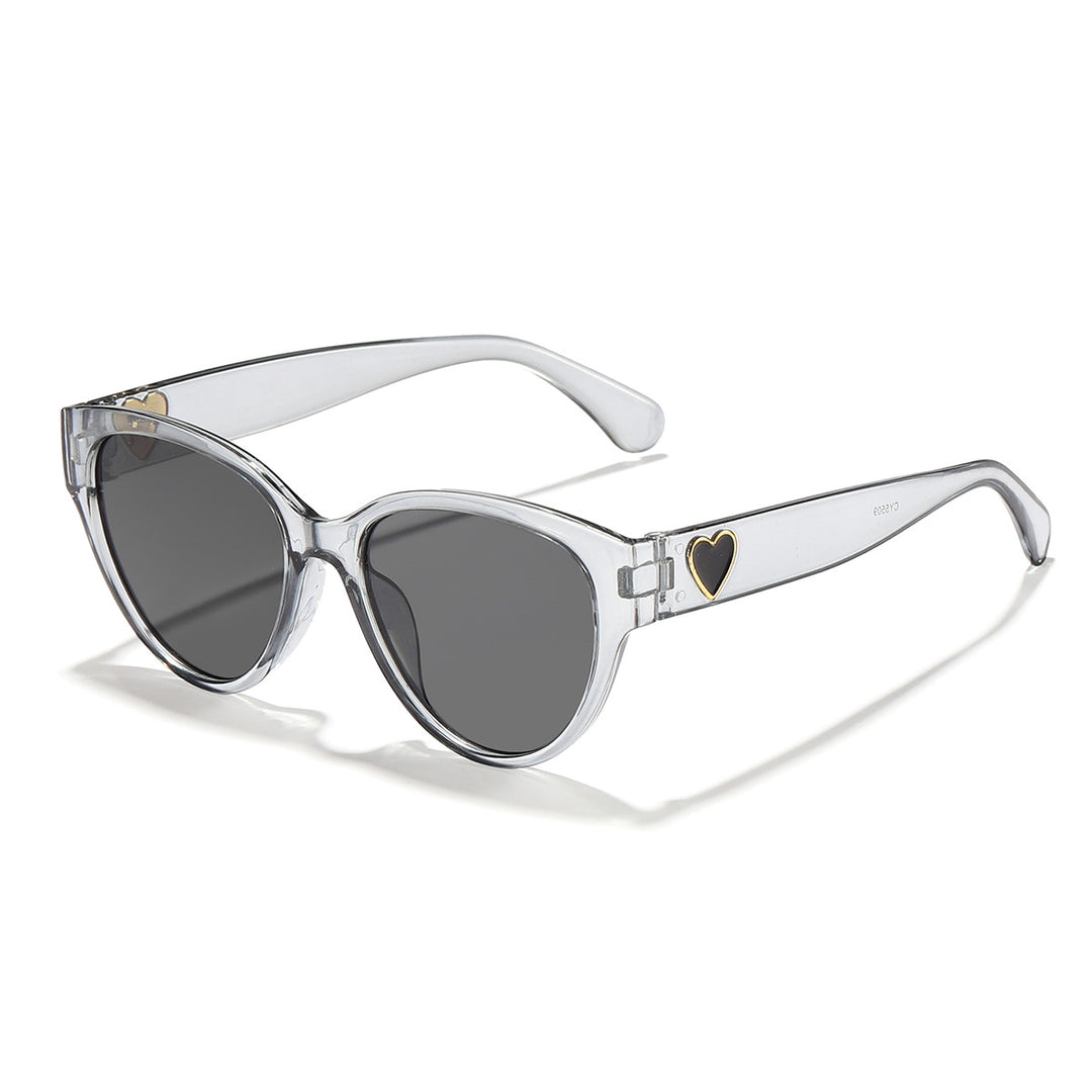 Ladies Cat-Eye Sunglasses with Heart-Shaped Detail and UV Protection Bowlift