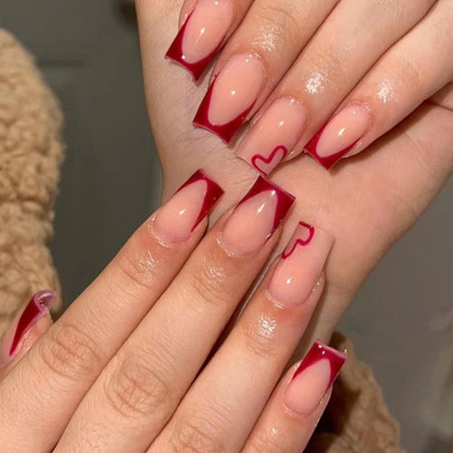 Heart-Shaped Border Nail Art Bowlift