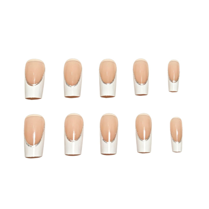 Elegant French Tip Nail Art Set Bowlift