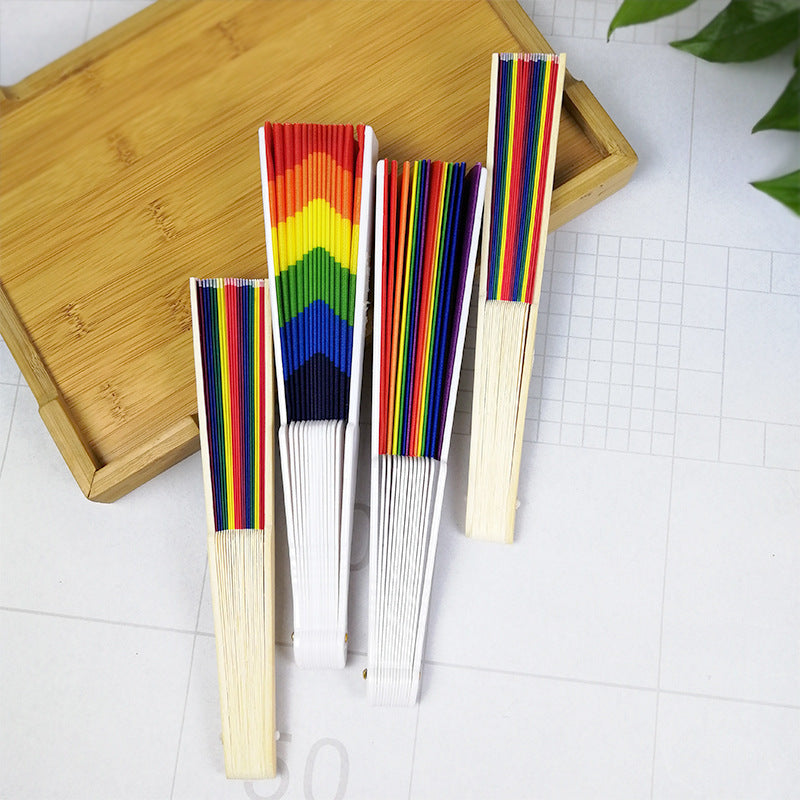 Women's colorful hand fan with artistic design Bowlift