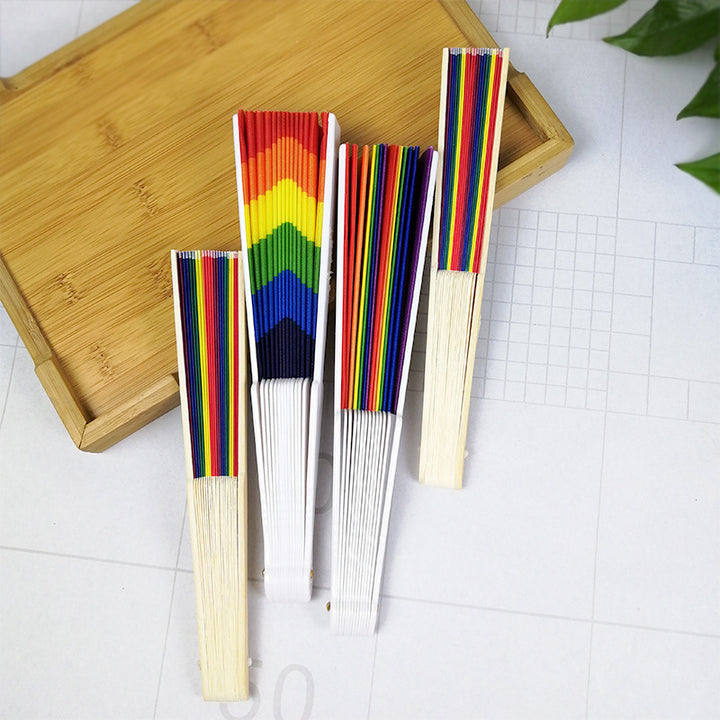 Women's colorful hand fan with artistic design Bowlift