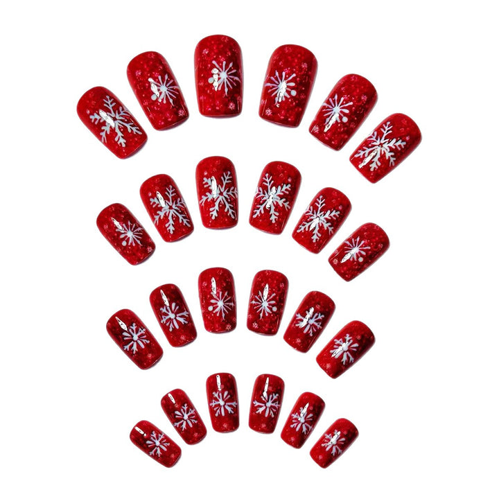 Creative Nail Art with Festive Snowflake Design Bowlift