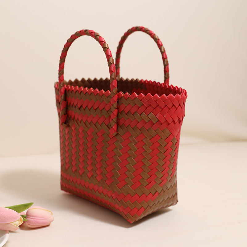 Braided Tote Bag in Rustic Design Bowlift