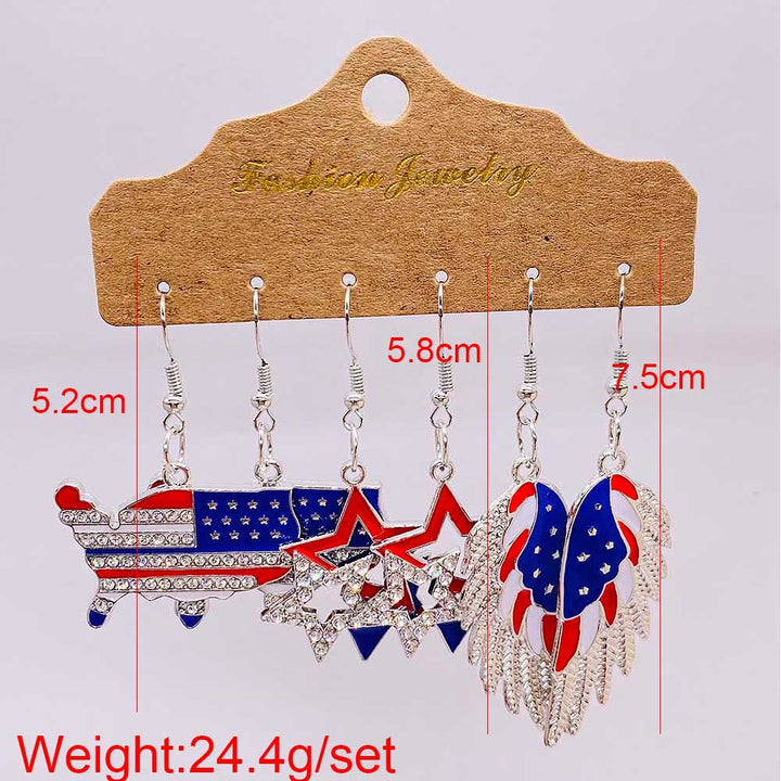 Women’s American-inspired earring set made of lightweight wood and acrylic with drop and letter charms Bowlift
