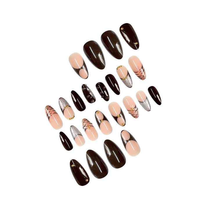 Artistic Stiletto Press-On Nail Art with Butterfly Accents Bowlift