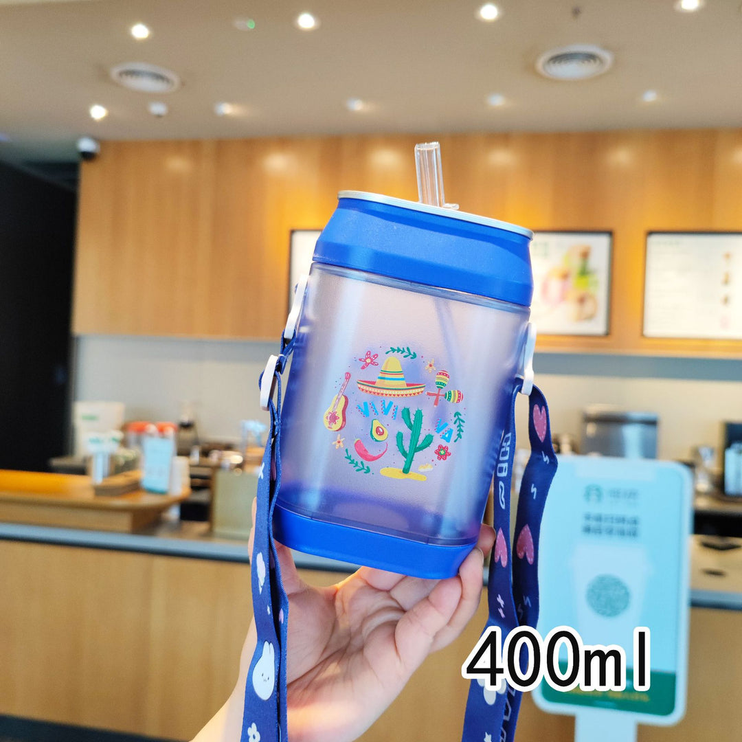 Women's creative drink box with integrated carrying strap Bowlift