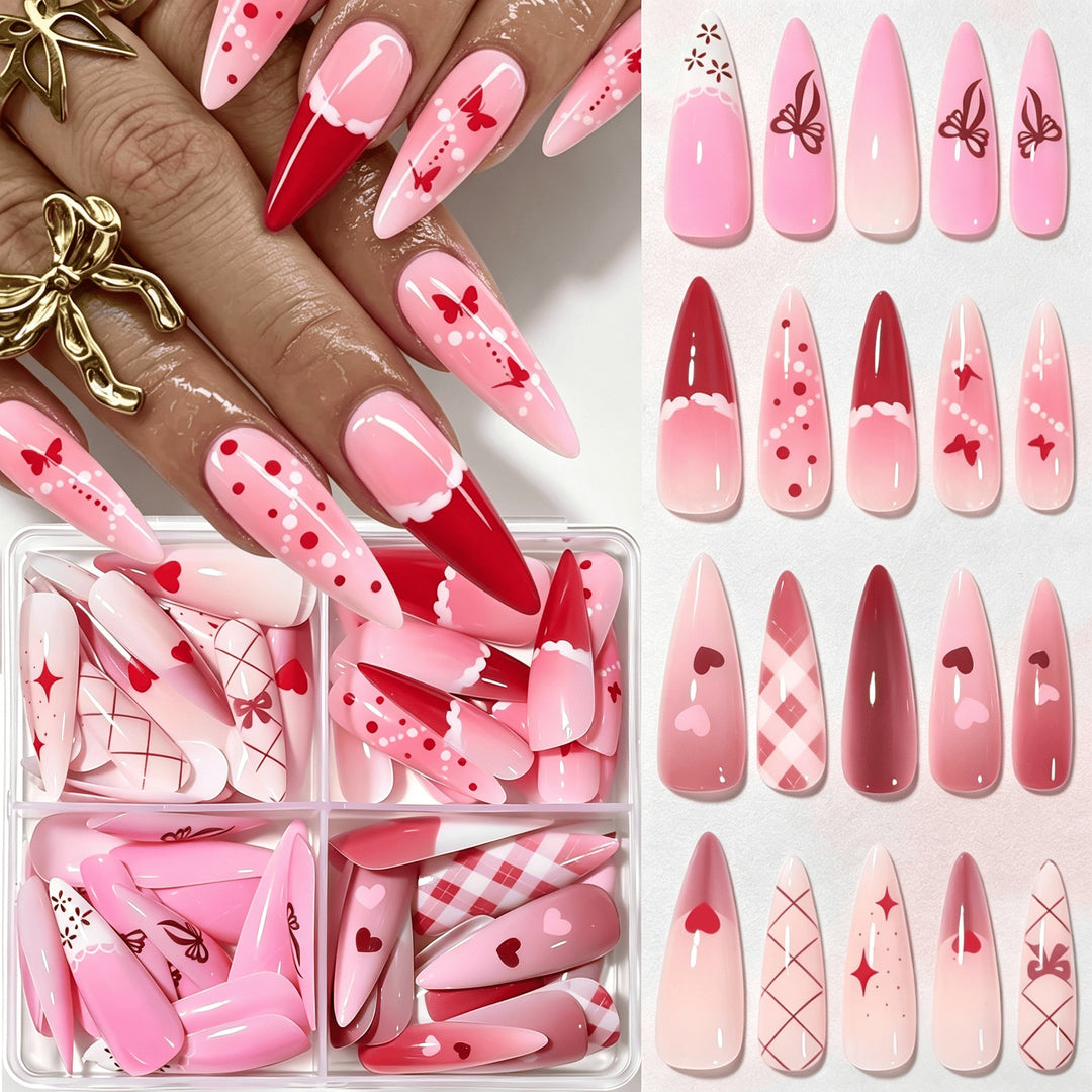 Decorative Press-On Nail Art Set Bowlift 1787228515