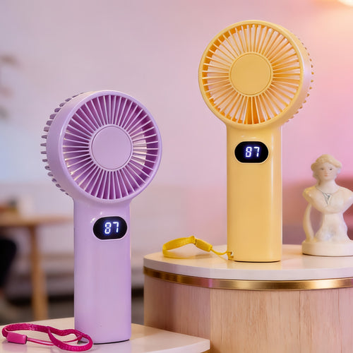 Portable handheld fan with digital temperature display Bowlift