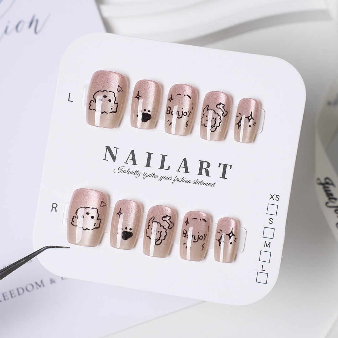 Decorative Press-On Nail Extensions with Bow and Rhinestone Accents Bowlift