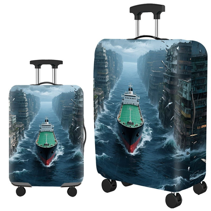 Artistic Cat-Themed Hard Shell Suitcase Bowlift