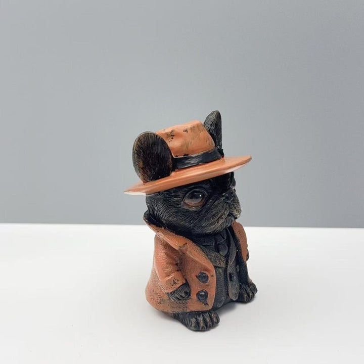 Decorative figure French Bulldog in suit Bowlift