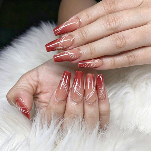 Artificial nails with modern geometric designs Bowlift