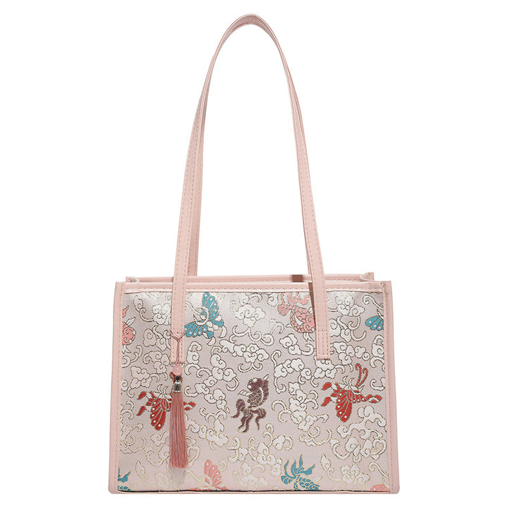 Embroidered Butterfly Pattern Handbag Bowlift